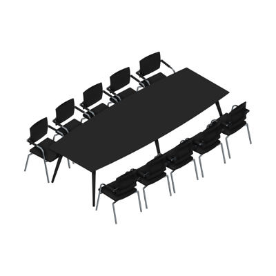 Konferencebord Dencon XL 1930 320x120 HPL sort/sort