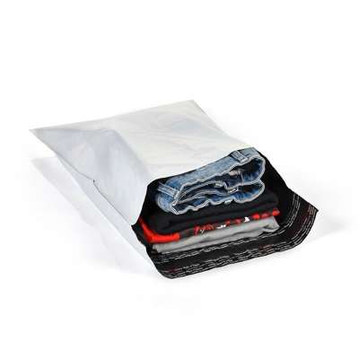 Forsendelsesposer PE hvid 340x420mm 100stk/pak returluk