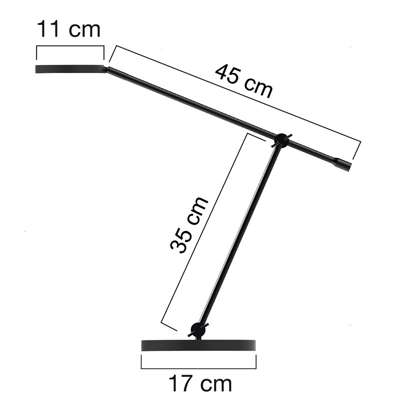Lampe Unilux SunLight t/ bord LED sort