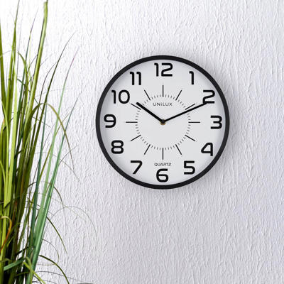 Vægur Unilux POP Quartz System sort Ø 28