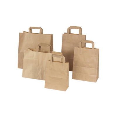 Bærepose papir brun 17L 350/170x245mm 200stk/pak