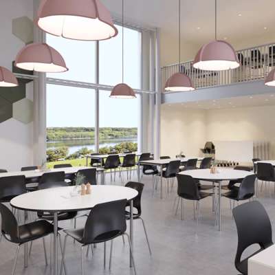 Kantinestol Dencon Frigg 7126 m/armlæn/stof sæde