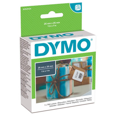 Labeltape DYMO universal 25x25mm aftagelig 750 stk/pk