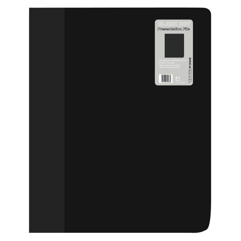 Demomappe PP BNT A4 sort m/40 lommer