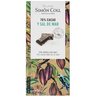 Chokolade Weibel Simón Coll mørk 70% havsalt 85g