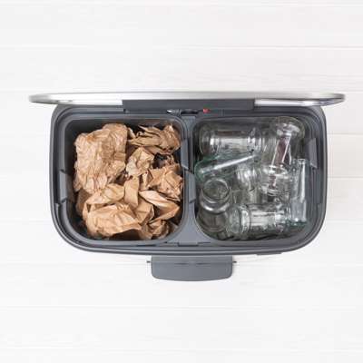 Pedalspand Brabantia Bo 2x30 liter matt stål