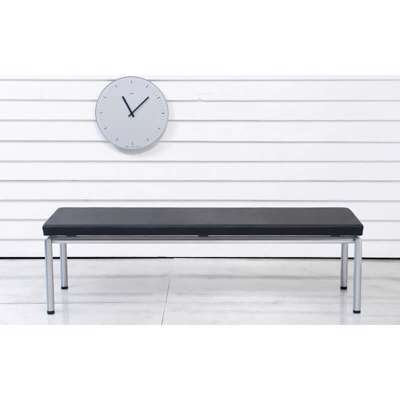 Bænk Rumas Quadro QB160-50 sølv/sort kunstl.