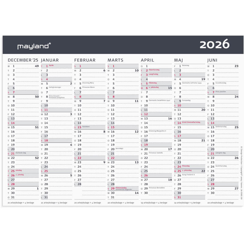 Kontor-bordkalender Moderne A5 2026