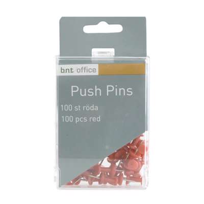 Markeringsnåle Push Pins rød 100stk/pk