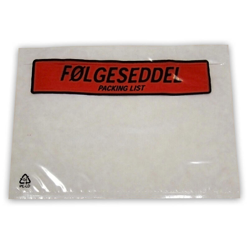 Følgeseddellommer C6 165x122mm m/tryk Dansk følgeseddel 1000