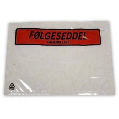 Følgeseddellommer C6 165x122mm m/tryk Dansk følgeseddel 1000