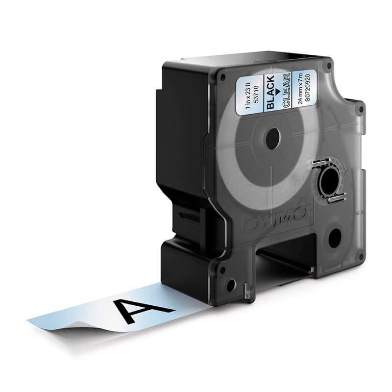 Labeltape DYMO D1 24mm sort på klar