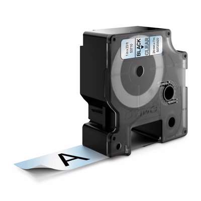 Labeltape DYMO D1 24mm sort på klar