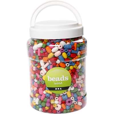 Perlespand Creas Træ- ass varver str. 5-28mm hul