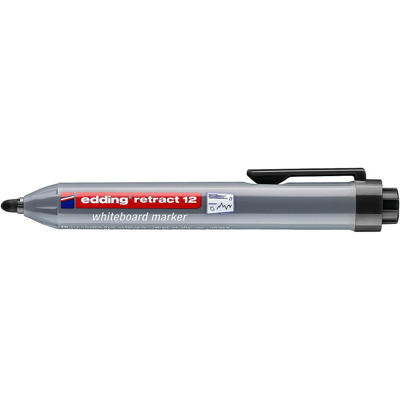 Whiteboard marker Edding Retract 12 rund spids, sort