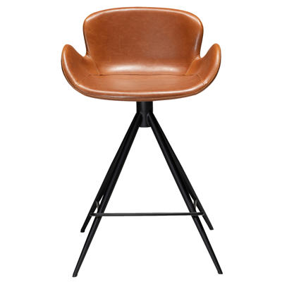 Barstol Gaia Vintage lysbrun kunstlæder/sort stoleben