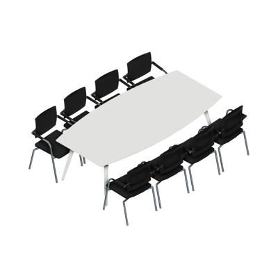 Konferencebord Dencon XL 1929 240x120 HPL hvid/hvid