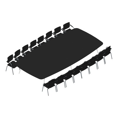 Konferencebord Dencon XL 1906 480x240 HPL sort/hvid