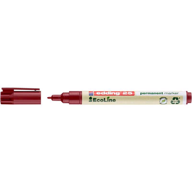 Marker Edding 25 EcoLine rød perm. 1mm rund