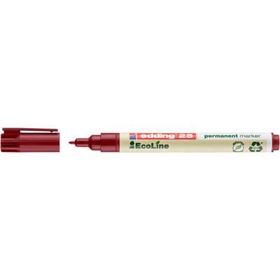 Marker Edding 25 EcoLine rød perm. 1mm rund