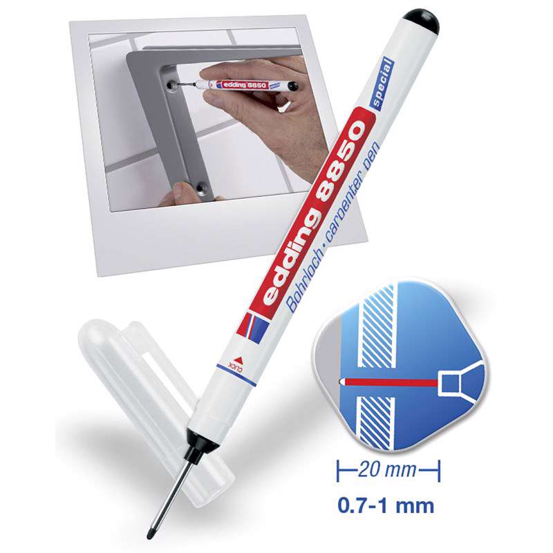 Carpenter pen Edding 8850 sort 0,7-1mm