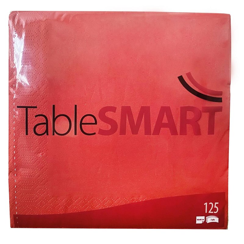 Serviet 3 lags 33x33 cm pk/125 stk rød