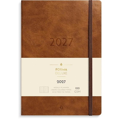 Forma Deluxe A5 ugekalender 2027 Mayland højf. brun kunstsk.
