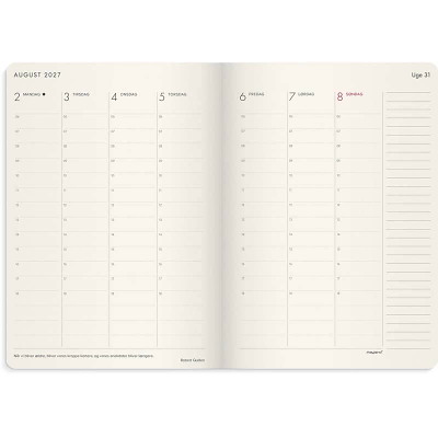 Forma Deluxe A5 ugekalender 2027 Mayland højf. brun kunstsk.