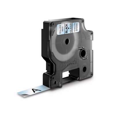 Labeltape DYMO D1 12mm sort på klar