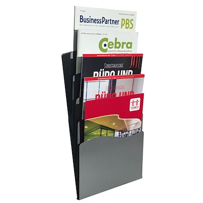 Brochureholder Twin 5XA4 t/væg sort