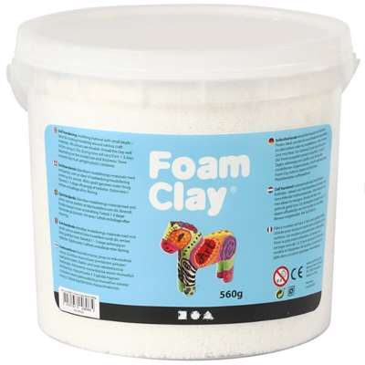 Modelleringsmateriale Creas Foam Clay 560g hvid