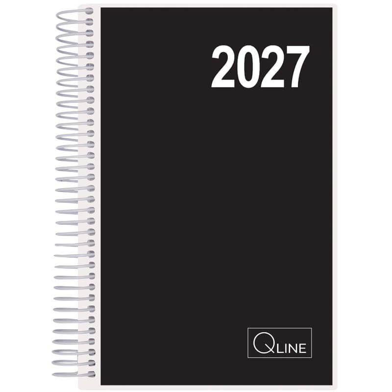 Spiralkalender dagkalender 2027 Q-Line sort 12x17cm