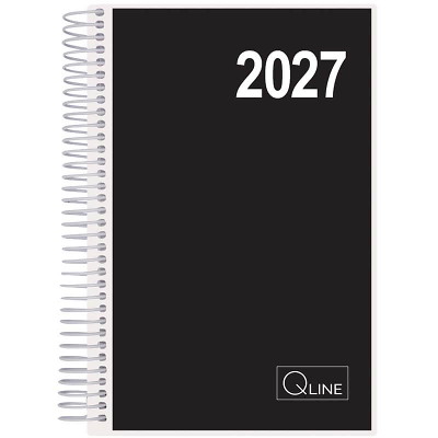 Spiralkalender dagkalender 2027 Q-Line sort 12x17cm