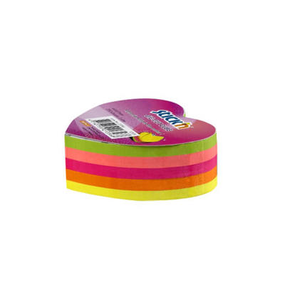 Notes Stick'N Neon Hjerte 5 ass. farver 64x67mm 250blade