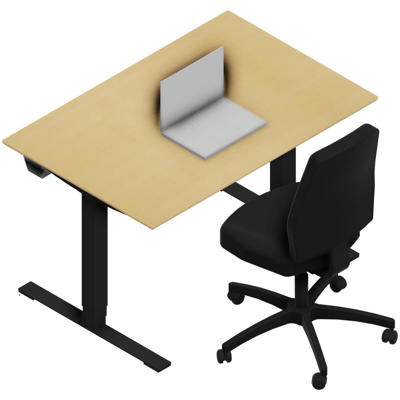 Hæve-sænkebord Dencon 03501 1200x800 sort stel bøg pl