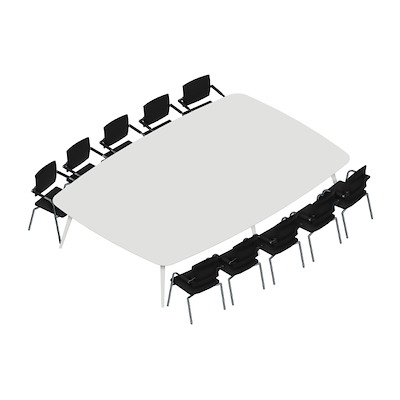 Konferencebord Dencon XL 1904 360x240 HPL hvid/hvid