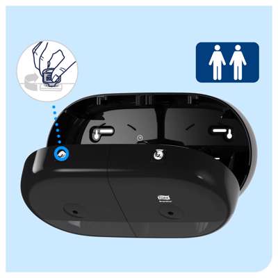 Dispenser Tork SmartOne Twin Mini sort t/toiletpapir 682008