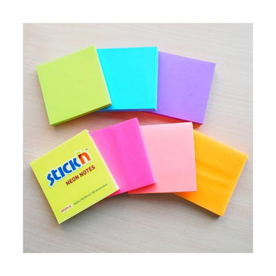Notes Stick'N 75x75mm 100 blade neon gul/12 blk.