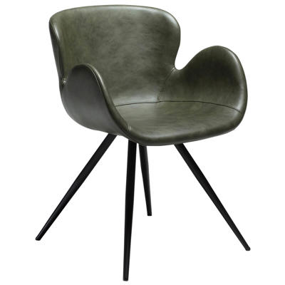 Stol Gaia Vintage grøn kunstlæder/sort stoleben