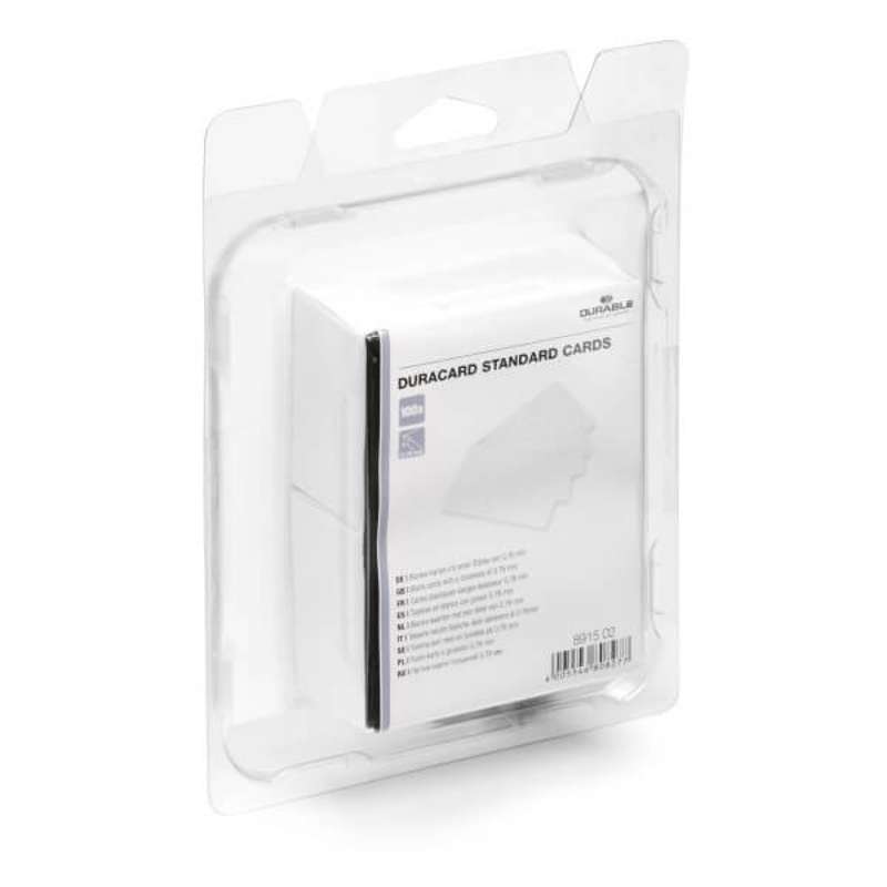 Plastkort blank/hvid t/ Duracard ID300 100 stk.