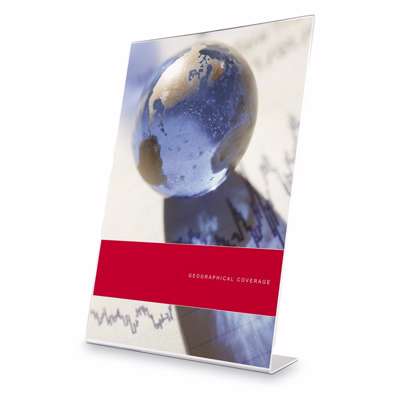 Brochuredisplay BNT A4 klar L-form t/bord 210x297mm