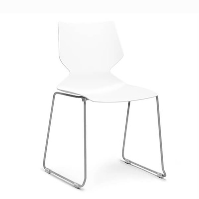 Konferencestol Sono Fly hvid alu stel