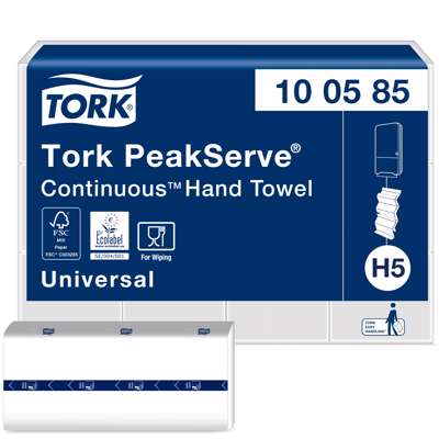 Papirhåndklæder Tork PeakServe Continuous 1-lags 100585