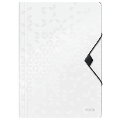 Plastmappe m/3 klapper A4 Leitz WOW PP hvid