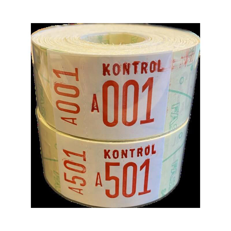 Pakkekontrol 2-delt selvkl. rød