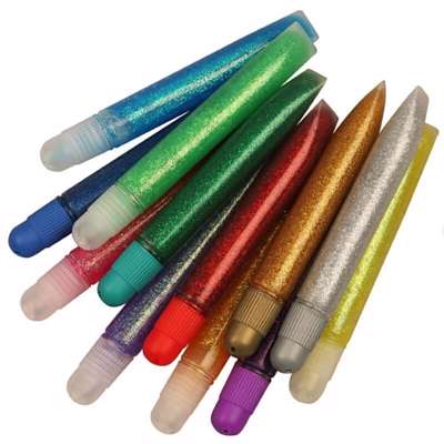 Glitterlim Creas 10ml ass. farver /60