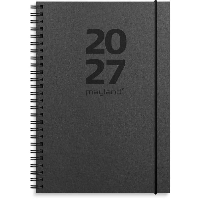 Ugekalender A5 2027 Mayland tværf. sort genbrugskarton