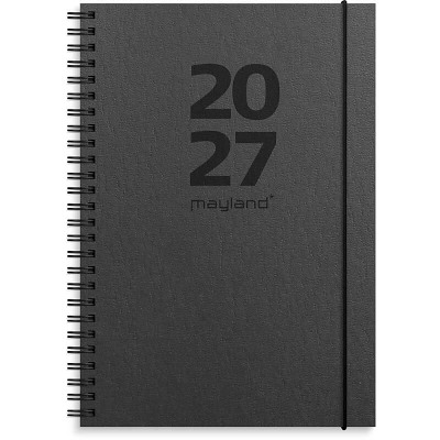 Ugekalender A5 2027 Mayland tværf. sort genbrugskarton