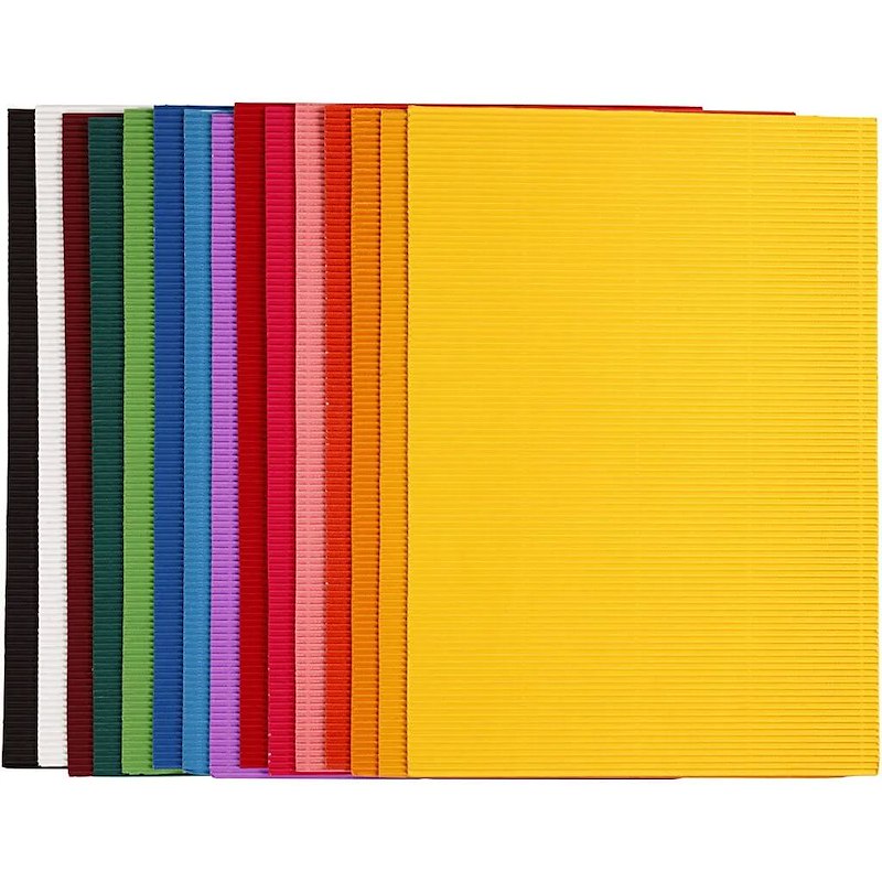 Bølgekarton 25x35cm 80g 15ass.