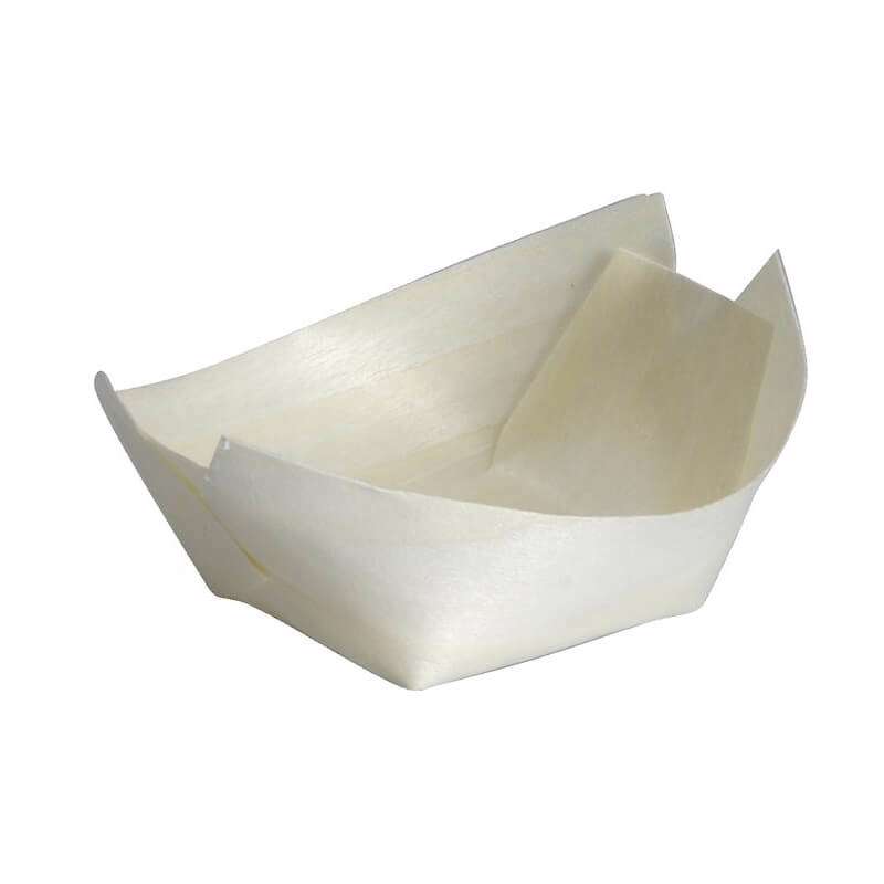 Træbåd træ komposterbar Gastro-Line 7x5,5x2,5cm 100stk brun